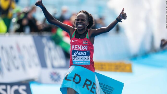 kenya’s-peres-jepchirchir-breaks-own-world-record-at-world-athletics-half-marathon-championships