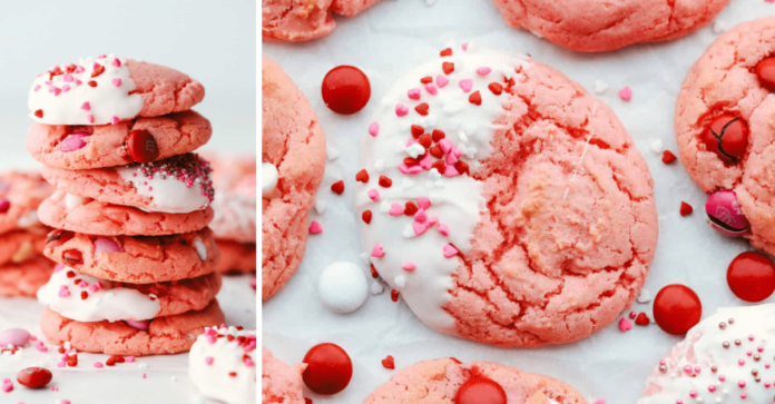 strawberry-cake-mix-cookies-(3-ingredients!)